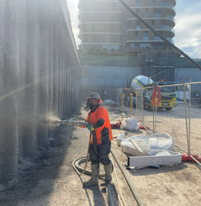 Shotcrete spraying